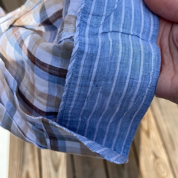 Joseph Abboud Classic Fit Linen Plaid Shirt Size 2X - Picture 3 of 6
